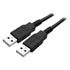 Logo USB cable (2.0), USB A male - USB A male, 1.8m, black, blister pack, High Speed