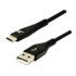 Logo USB cable (2.0), USB A male - USB C M, 2m, 480 Mb/s, 5V/3A, black, box, nylon braided, aluminium connector cover