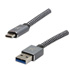 Logo USB cable (3.2 gen 1), USB A male - USB C M, 2m, 5 Gb/s, 5V/2A, grey, box, metal braid, aluminum connector cover