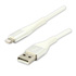 Logo USB cable (2.0), USB A male - Apple Lightning M, 1m, MFi certification, 5V / 2.4A, white, box, nylon braided, aluminium conne