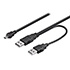 Logo USB cable (2.0), 2x USB A M - miniUSB M, 0.6m, black, blister pack
