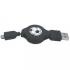 Logo USB cable (1.1), USB A male - 4-pin M, 0.7m, coiling, black, HIROSE