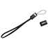 Logo USB cable (2.0), USB A male - microUSB M, 0.3m, black, blister pack, camera/MP3 player strap
