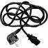 Power cable 230V feed, CEE7 (plug) - C13, 2m, VDE approved, black, Logo, blister pack