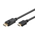 Video kabel DisplayPort samec - HDMI samec, 2m, ern, Logo blistr