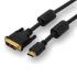 Video cable DVI (18+1) M - HDMI M, 2m, gold-plated, black, Logo