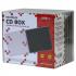 Box for 1 pcs CD, transparent, black tray, Logo, 10,4 mm, 10-pack
