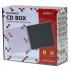 Box for 1 pcs CD, transparent, black tray, Logo, 10,4 mm, 5-pack